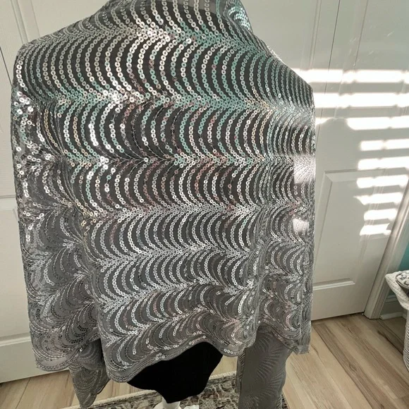 Apt. 9 Silver Sequin Wrap - Picture 2 of 3